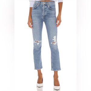 AGOLDE Riley High Rise Straight Crop in Whiplash Size 31